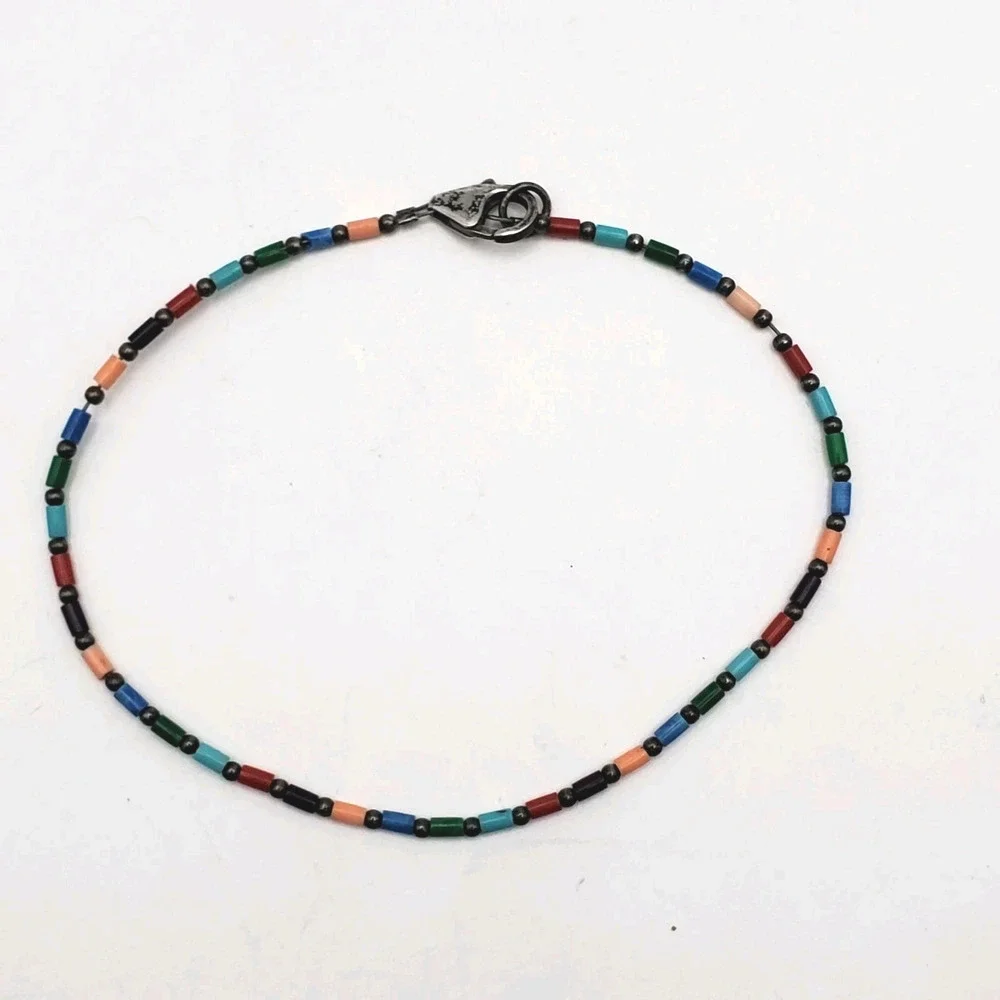 Silpada Pride Multi-colored Beaded Sterling Silver 9.25